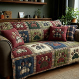 Forest Jewel Love Paw Quilted Sofa Cover