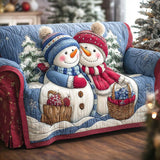 Frosty Love Story Quilted Sofa Cover