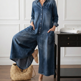 Lily - Cotton Denim Jumpsuit