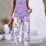 Justa | Lilac Shirt and Botanical Trousers Set