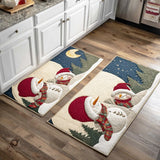 Jolly Snow Parade Kitchen Area Rug NCU0TD1697