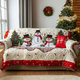Joyful Snow Trio Quilted Sofa Cover