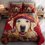 Golden Retriever 3-Piece Quilted Bedding Set