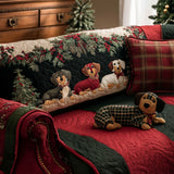 Merry Little Dachshund Quilted Sofa Cover