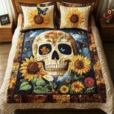 Artistic Skull 3-Piece Quilted Bedding Set