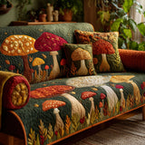 Mushroom Grove Quilted Sofa Cover