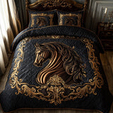 Horse 3-Piece Quilted Bedding Set