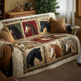 Noble Stallion Quilted Sofa Cover