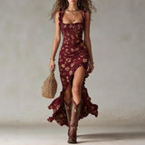 Vilma - Floral Boho Maxi Dress with Side Slit