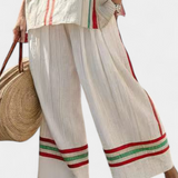 Mia – Boho Printed Shirt and Comfortable Wide Trousers