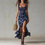 Vilma - Floral Boho Maxi Dress with Side Slit