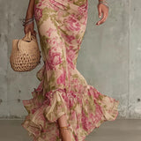Laura - Fitted Long Floral Dress
