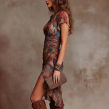 Elina - Elegant V-Neck Midi Dress