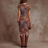 Elina - Elegant V-Neck Midi Dress