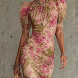 Laura - Fitted Long Floral Dress