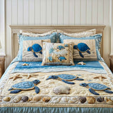 Ocean Waves 3-Piece Quilted Bedding Set