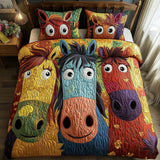 Horse 3-Piece Quilted Bedding Set