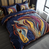 Horse 3-Piece Quilted Bedding Set