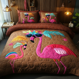 Flamingo 3-Piece Quilted Bedding Set