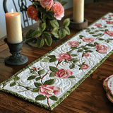 Pink Roses Quilted Table Runner NCU0DV2134