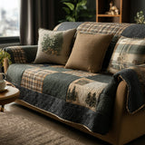 Rustic Cabin Quilted Sofa Cover