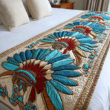 Sacred Headdress Quilted Bed Runner