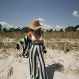 Zenaida | Crochet Striped Kimono and Trousers