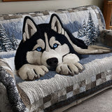 Silent Snow Watcher Quilted Sofa Cover