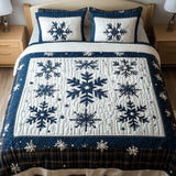 Snowflake Joyful Ride 3-Piece Quilted Bedding Set