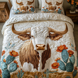 Texas Longhorn 3-Piece Quilted Bedding Set
