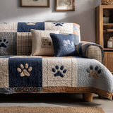 Velvet Paws Quilted Sofa Cover