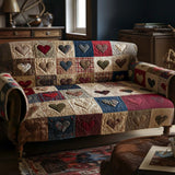 Warm Hearts Quilted Sofa Cover