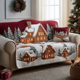 Winter Cottage Quilted Sofa Cover