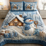 Winter Frost Glow 3-Piece Quilted Bedding Set
