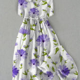 Women's Vintage Floral Summer Dress with Adjustable Fit
