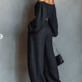 Tess - Off-Shoulder Set with Wide Trousers