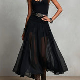 Odetta – Tulle Maxi Dress with Belt