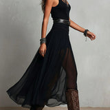 Odetta – Tulle Maxi Dress with Belt