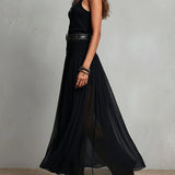Odetta – Tulle Maxi Dress with Belt