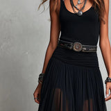 Odetta – Tulle Maxi Dress with Belt