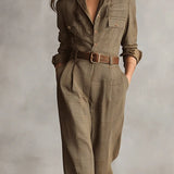 Anna - Elegant Checked Jumpsuit
