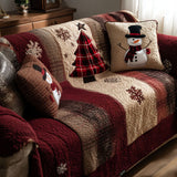Yuletide Bloom Quilted Sofa Cover