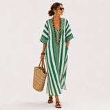 Kaftan Zoé Green Striped