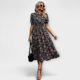 Amelia - Round Neck Floral Dress