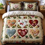 Patchwork Hearts 3-Piece Quilted Bedding Set