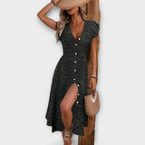Elegant Polka Dot Midi Dress