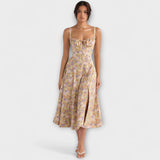 Zipporas - Tailored Dress with Spring Rain Floral Print