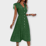 Elegant Polka Dot Midi Dress
