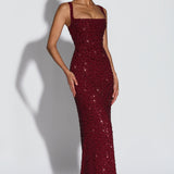 Roosa – Sparkling Square-Neck Maxi Dress