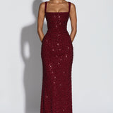Roosa – Sparkling Square-Neck Maxi Dress